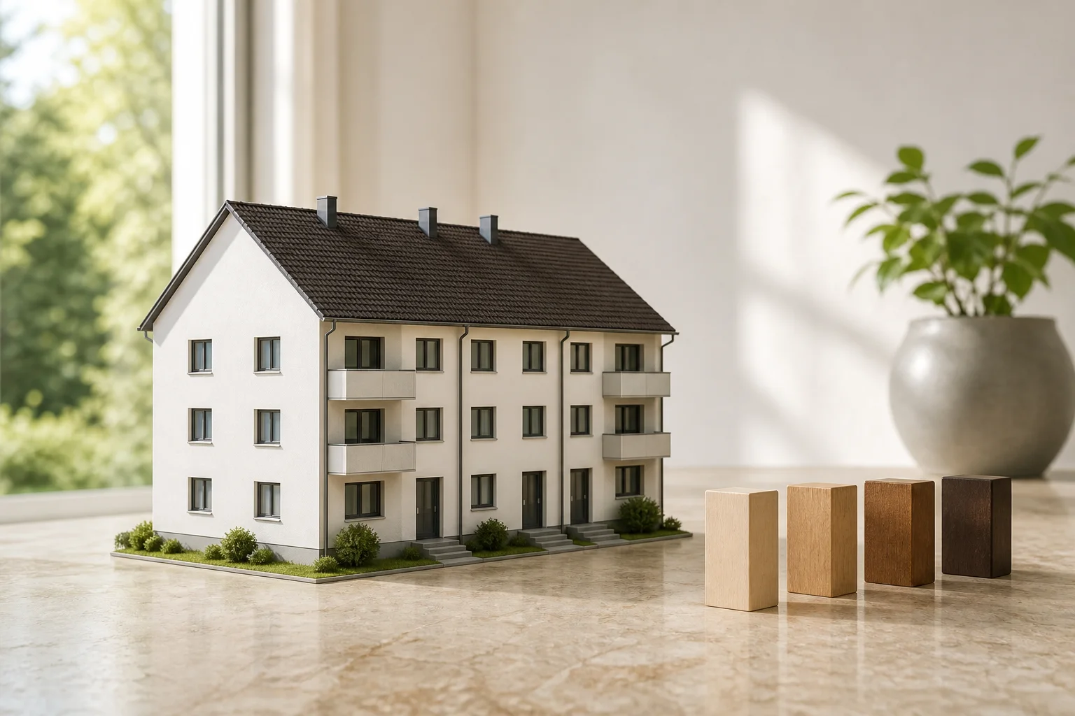 Redaktionelles Symbolbild zum Thema Mehrfamilienhaus verkaufen