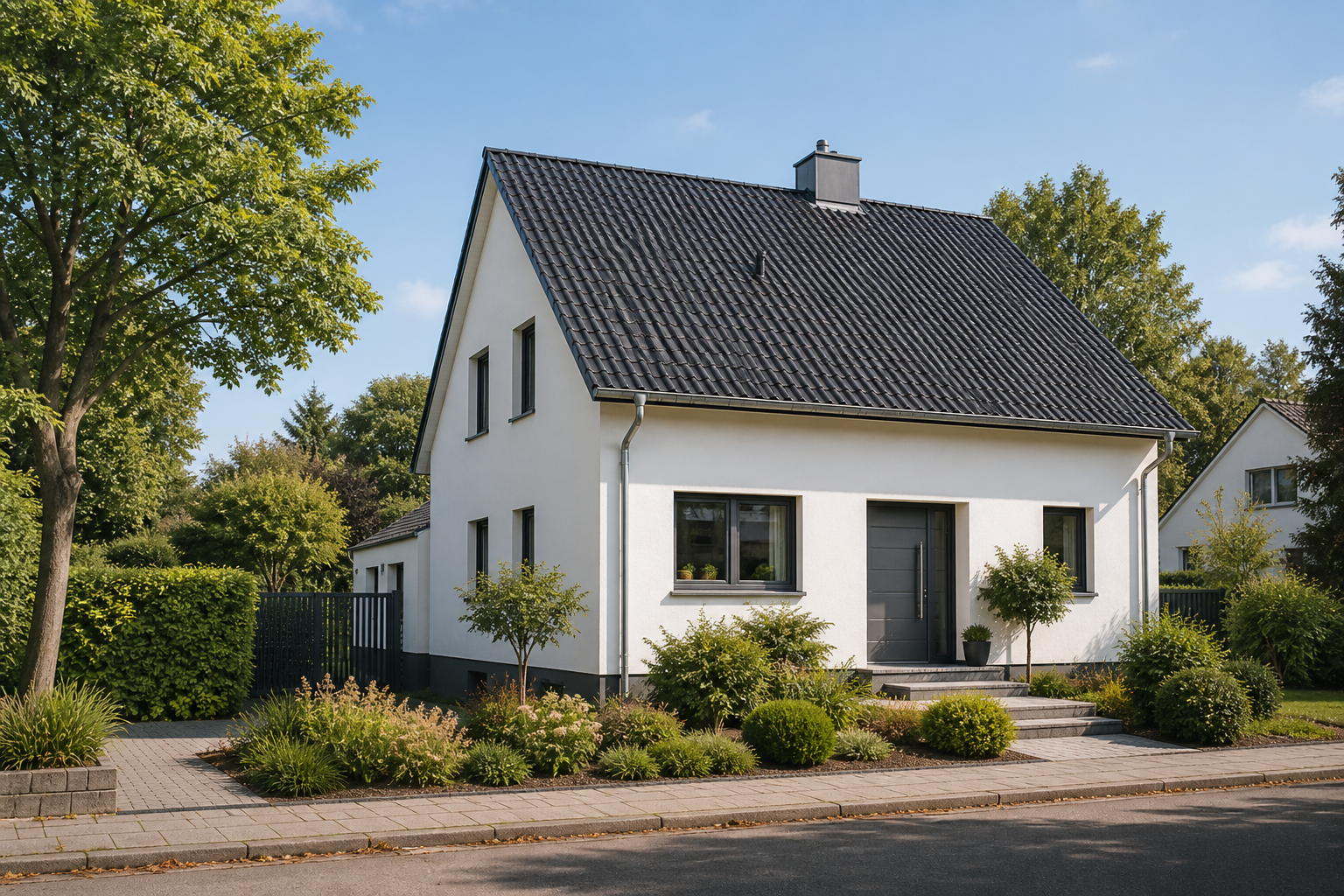 Neutrales Wohnhaus als Symbolbild für eine Verkaufsentscheidung